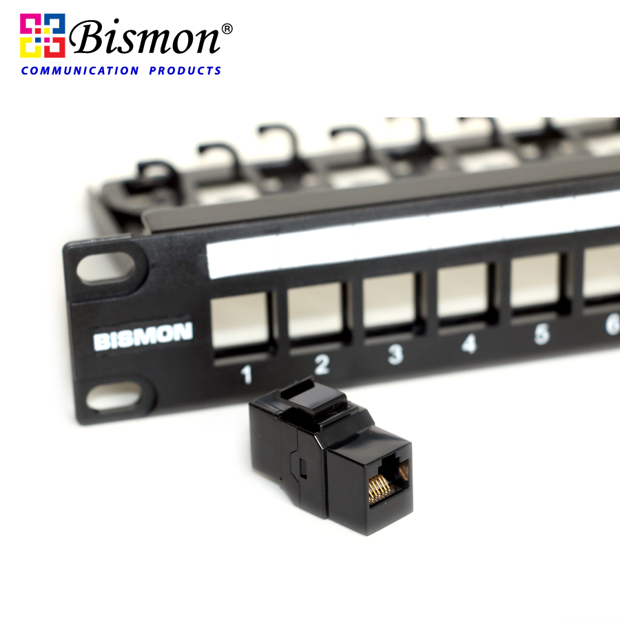 Cat.5e Panel Mounted Snap-In Inline Coupler (ตัวเมีย สำหรับ แผงจัดสายแบบเปล่า)